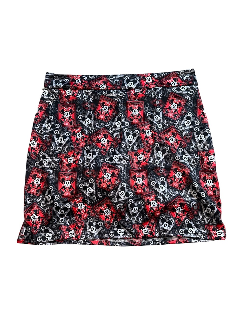 Disney Mickey And Minnie Steamboat Cards Athletic A-Line Skirt With Pocket Solid